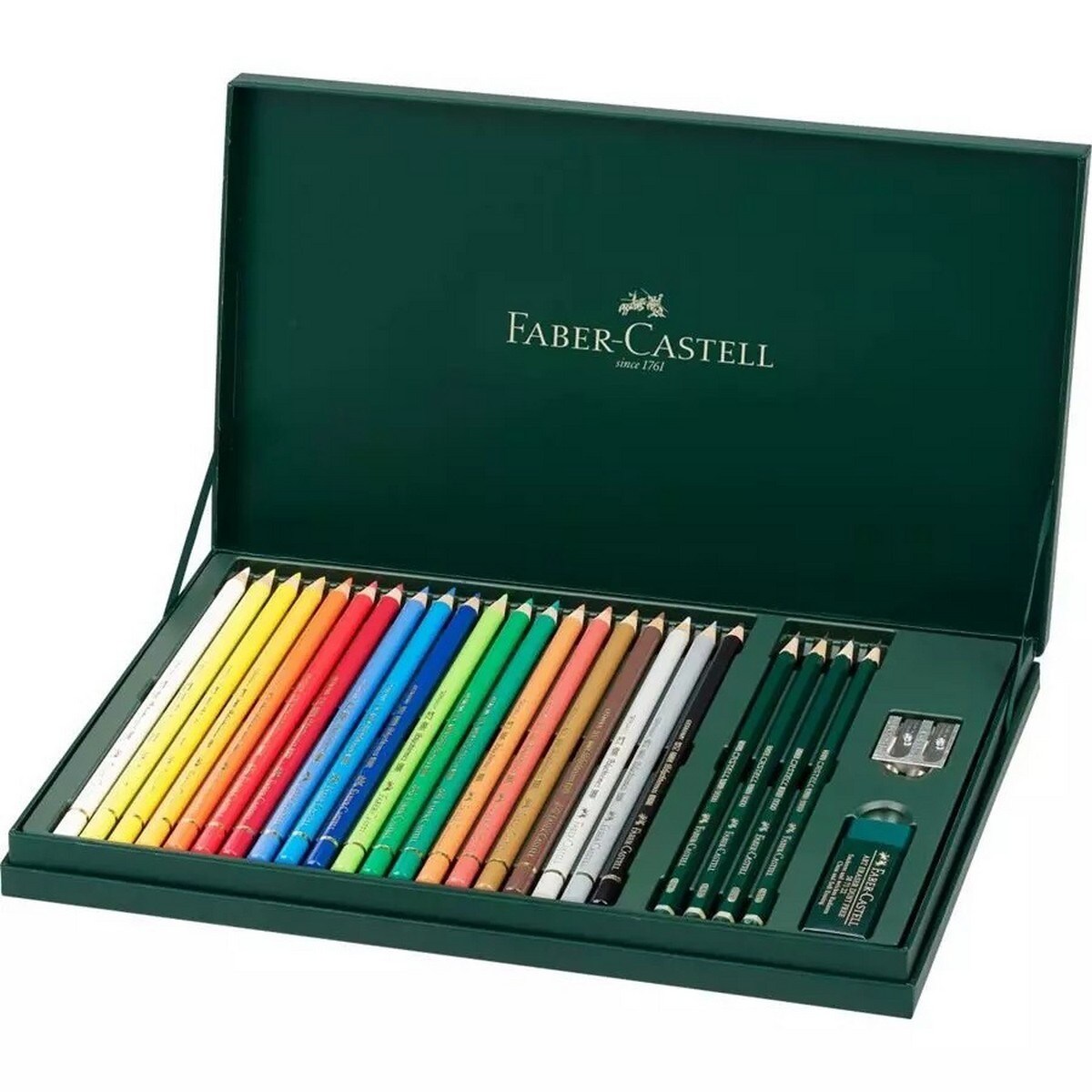 Polychromos Wooden Box with 24 Faber-Castell Pencils