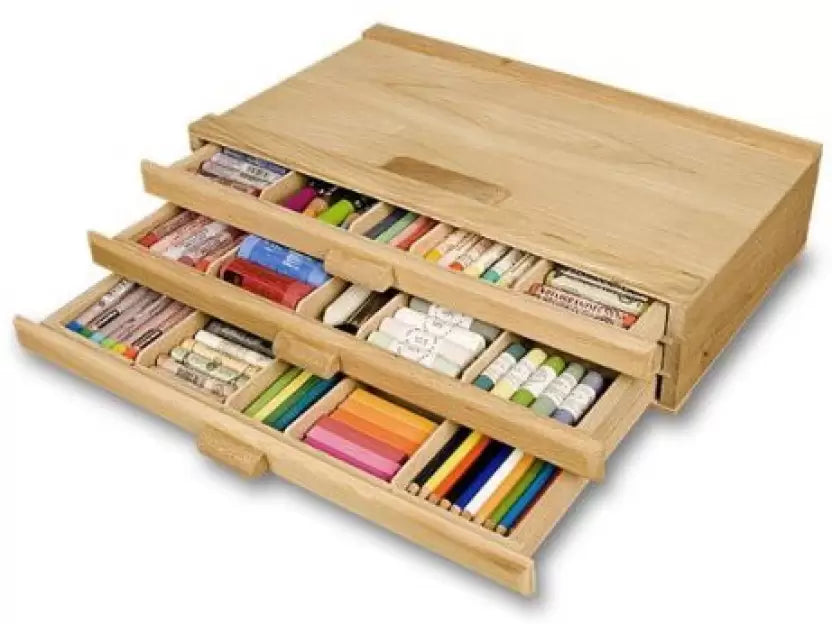 Empty box for art supplies