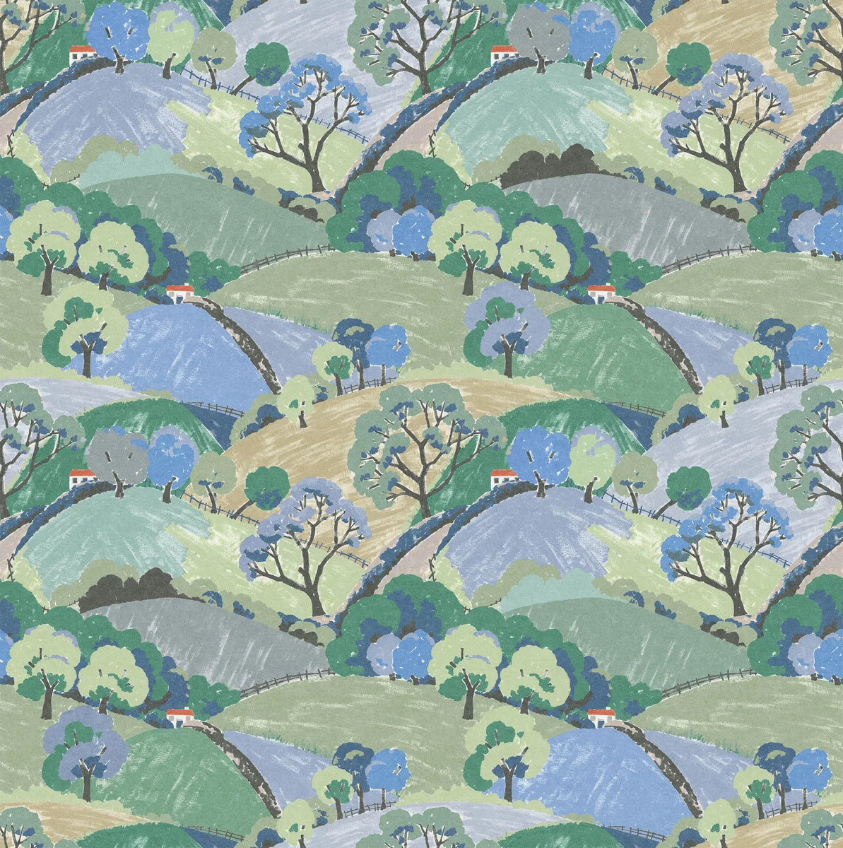 Mural Custom fit, Hills and Trees