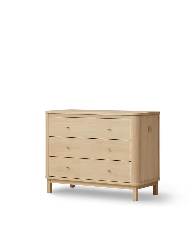 Wood Chest of Drawers with 3 Drawers, Oak