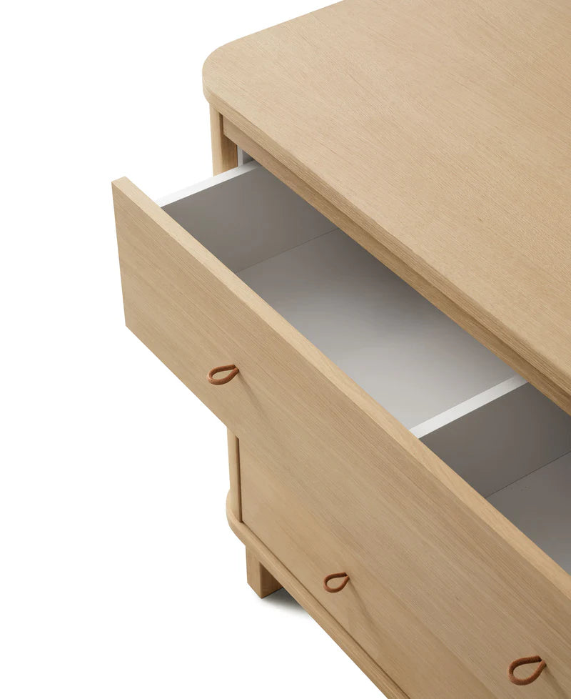 Wood Chest of Drawers with 3 Drawers, Oak