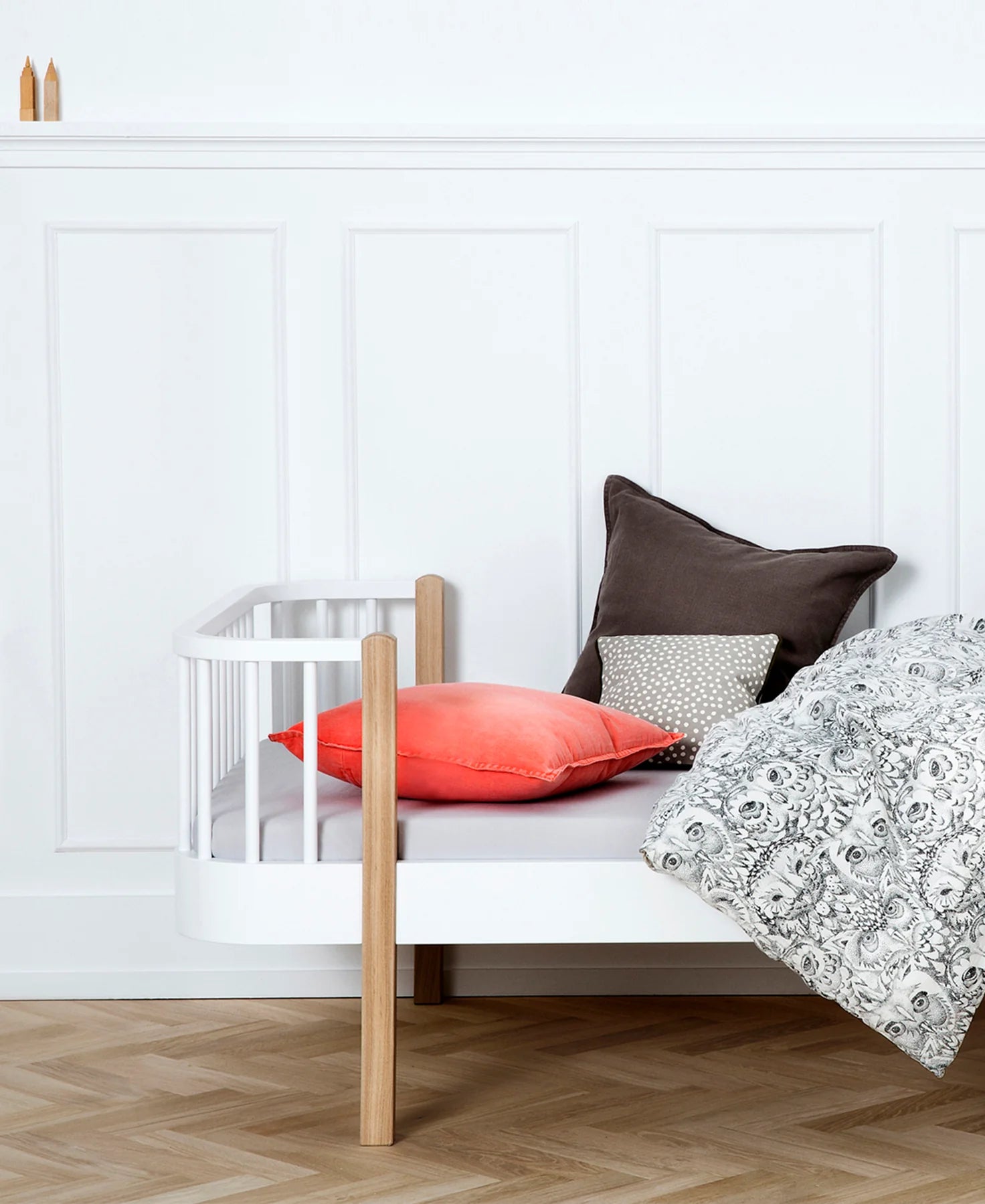 Cama Original Bed Wood, Madeira e Branco