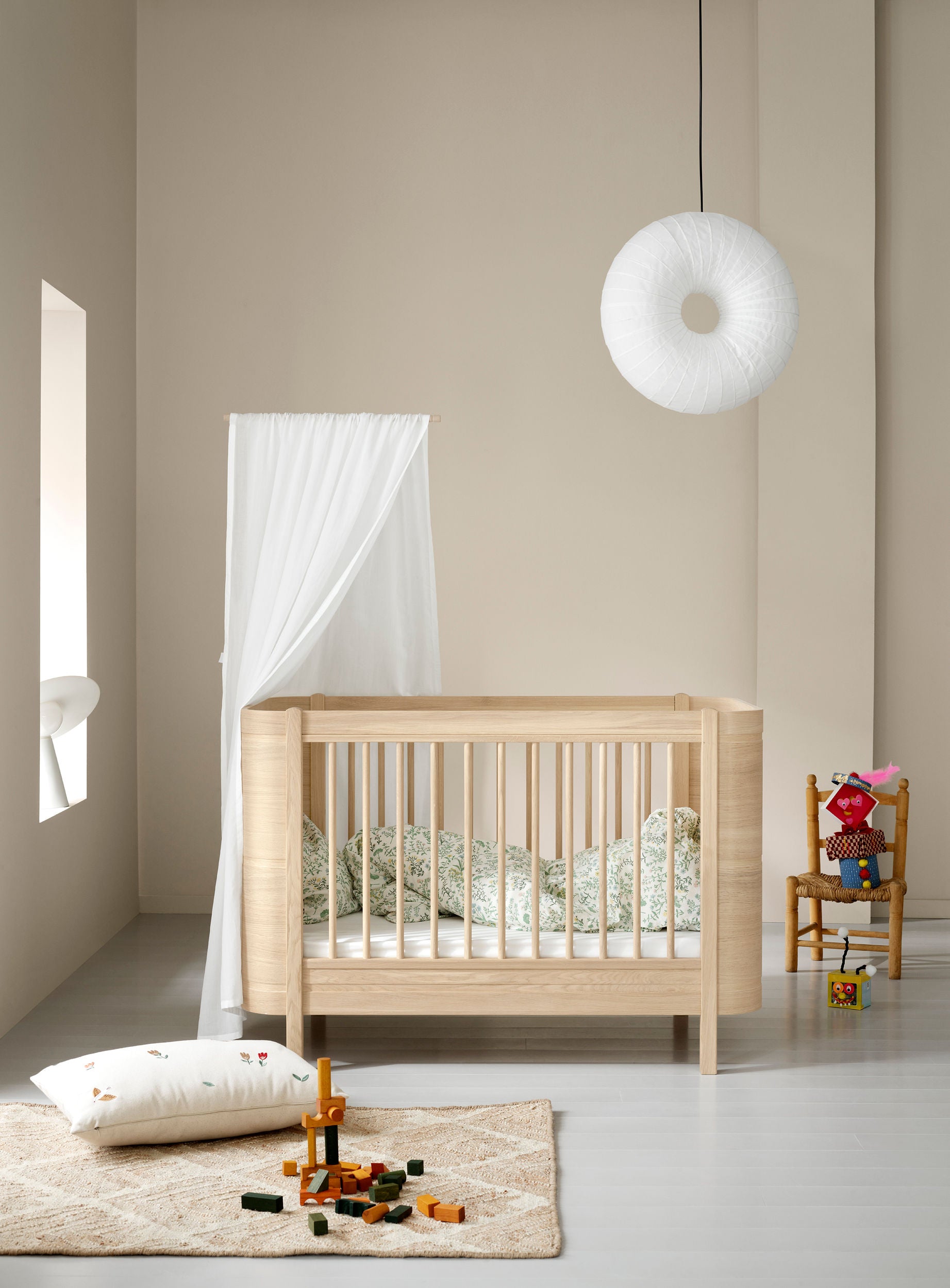 Cama de Grades Wood Mini+, Oak (Inclui kit 0-9 anos)