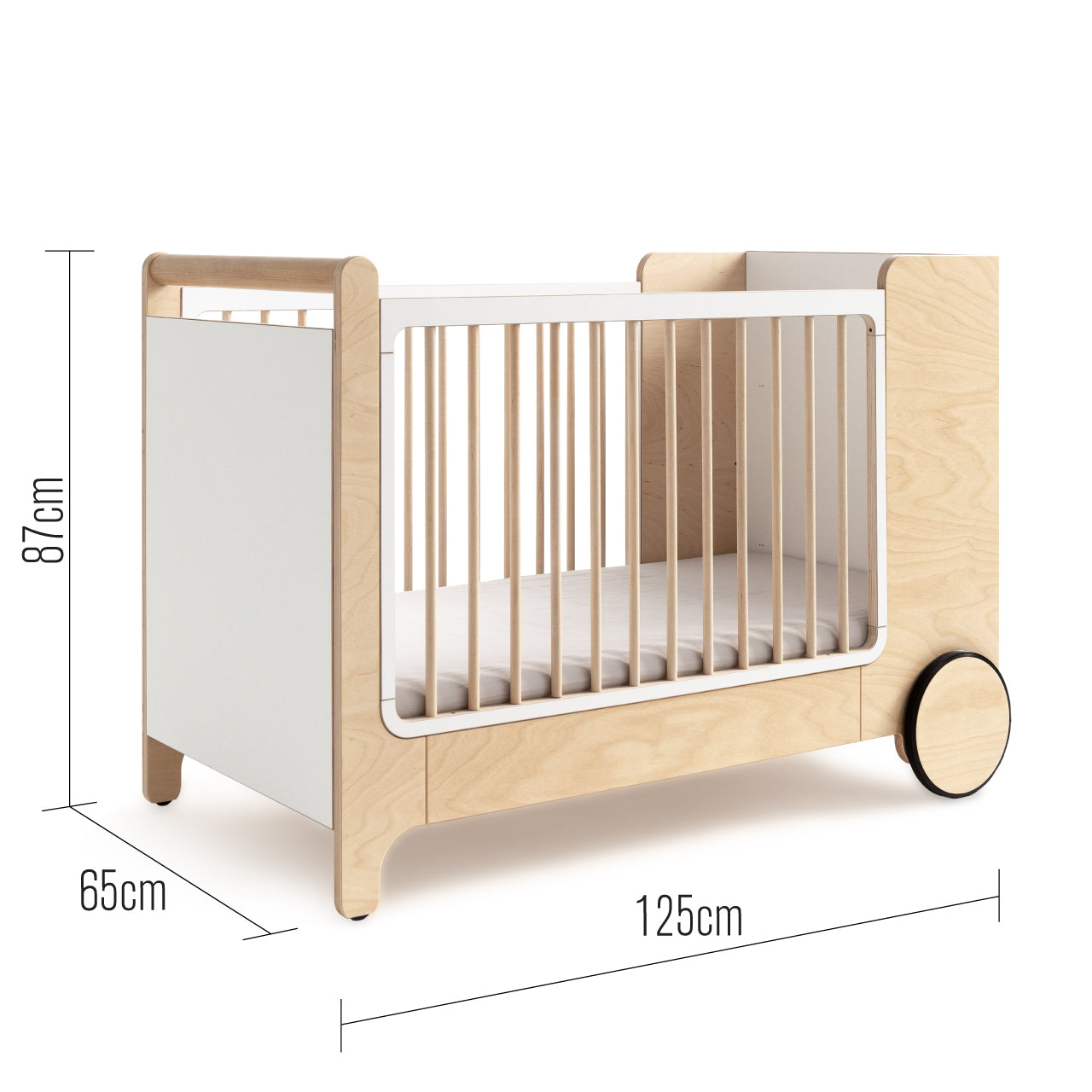 R Rocking Baby Bed, White