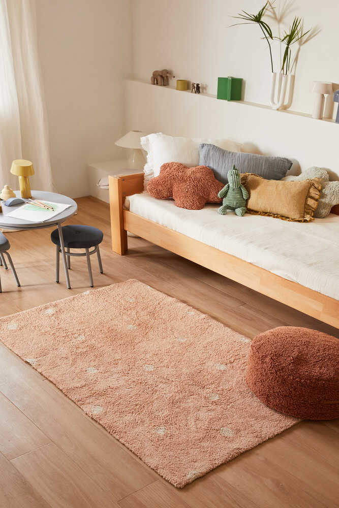 Mini Dot Washable Rug, Pink