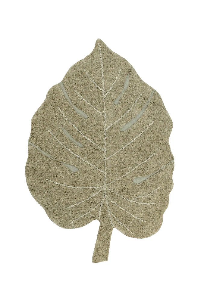 Monstera Olive Washable Rug