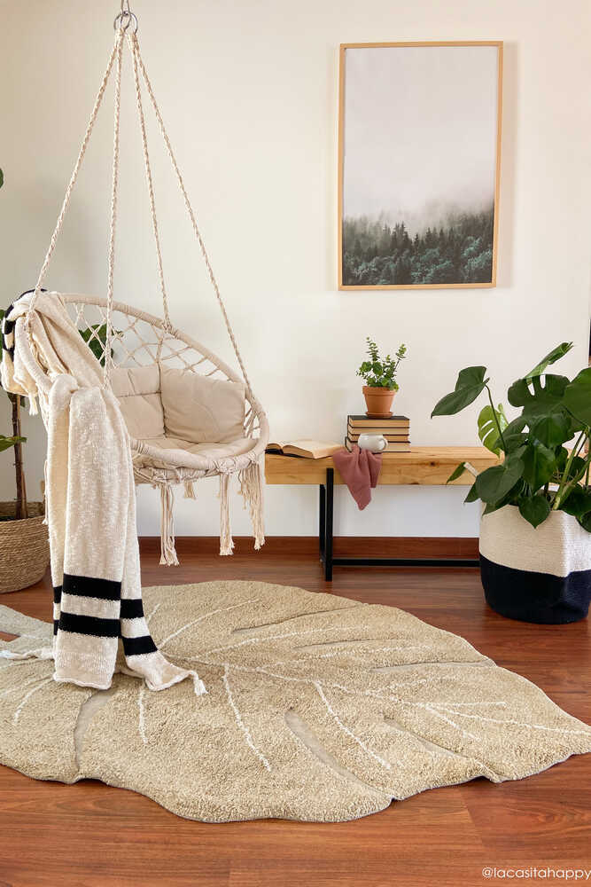 Monstera Olive Washable Rug