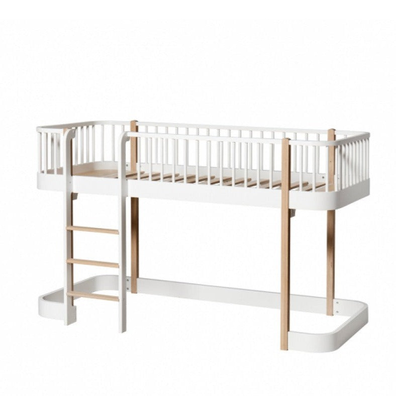 Cama Loft Baixo Wood, Branco e Madeira - Maria do Mar