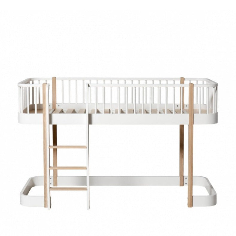 Cama Loft Baixo Wood, Branco e Madeira - Maria do Mar