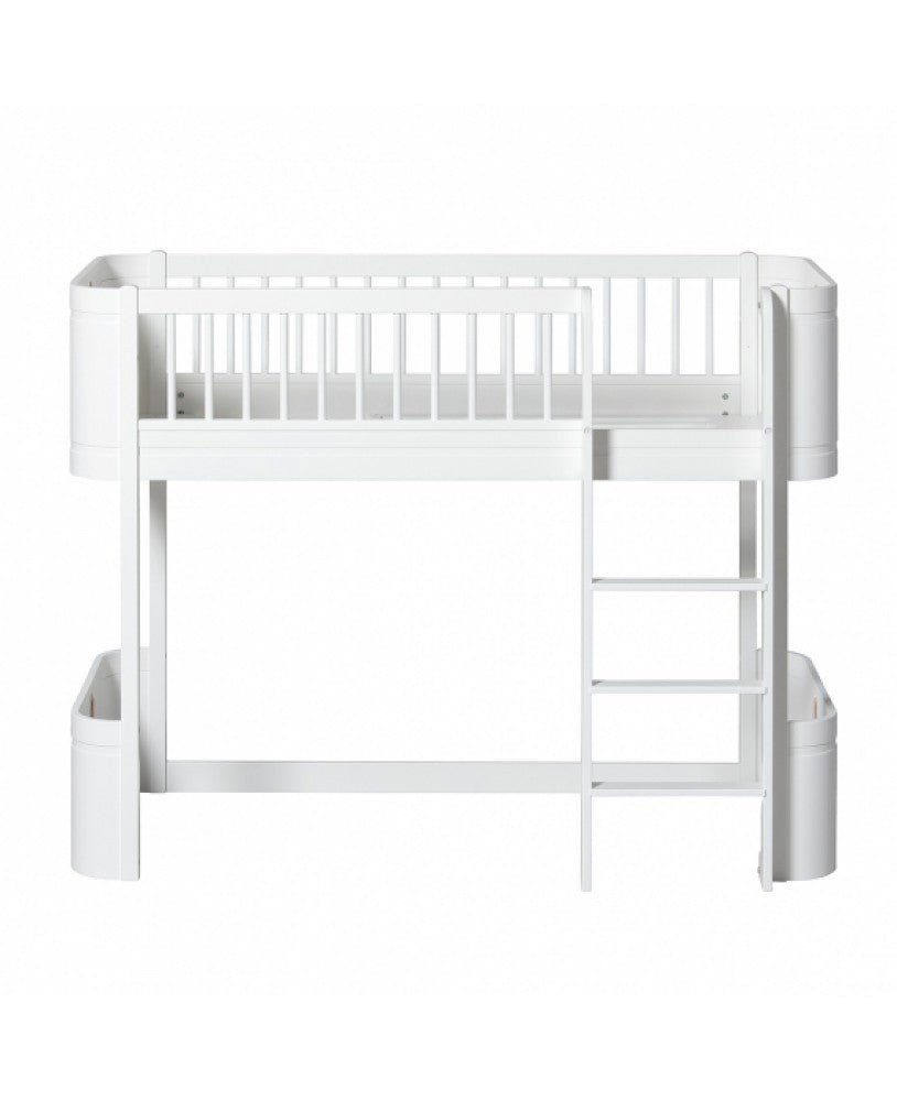 Cama Loft Baixo Wood Mini+, Branco - Maria do Mar
