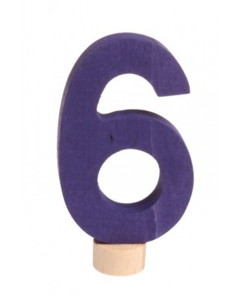 Número Decorativo de Madeira, 6