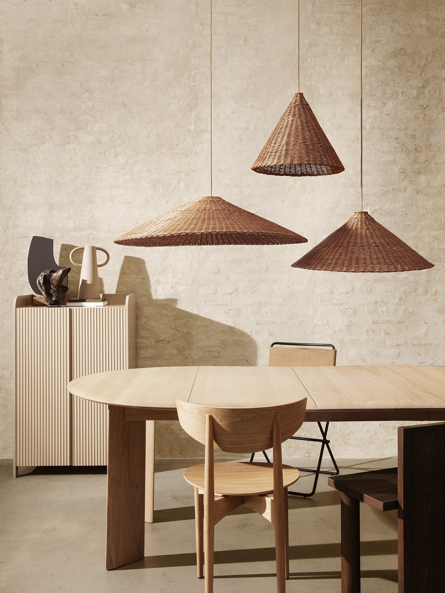 Abajur Rattan, Dou Ø45