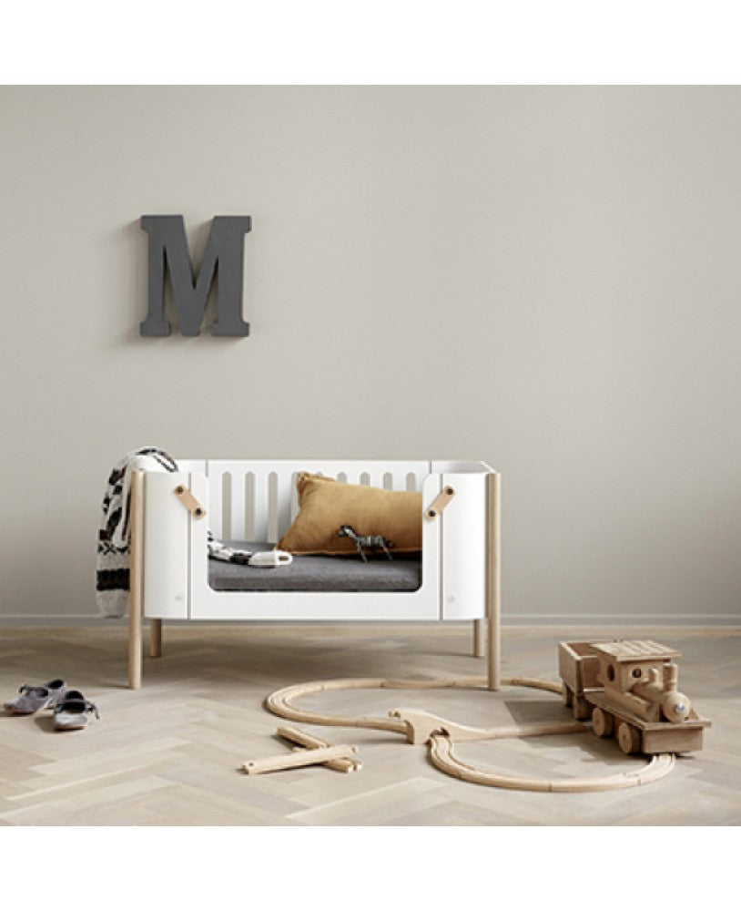 Berço Wood Co-Sleeper, Branco e Madeira - Maria do Mar