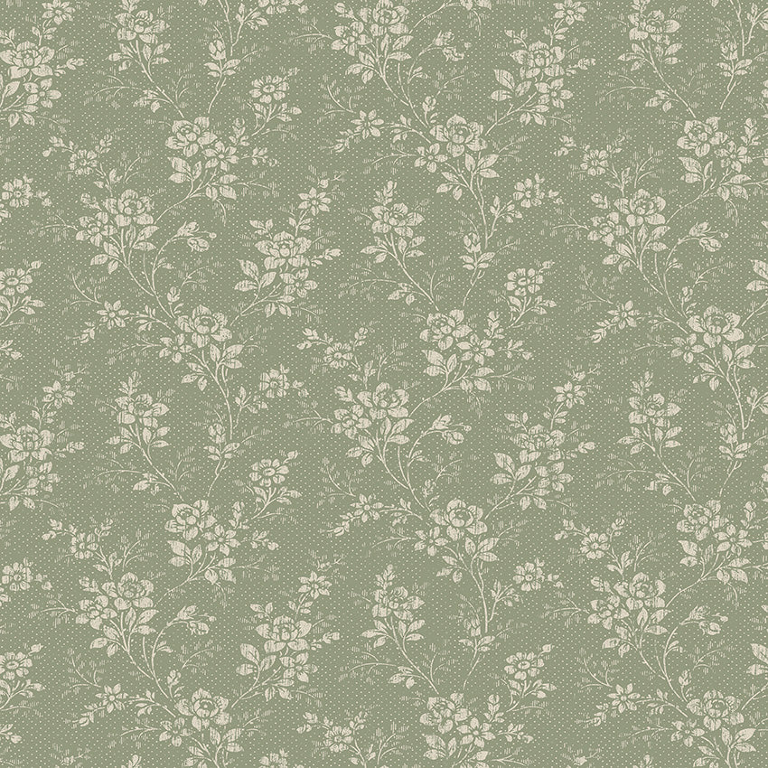 Papel de Parede Hip Rose, Verde