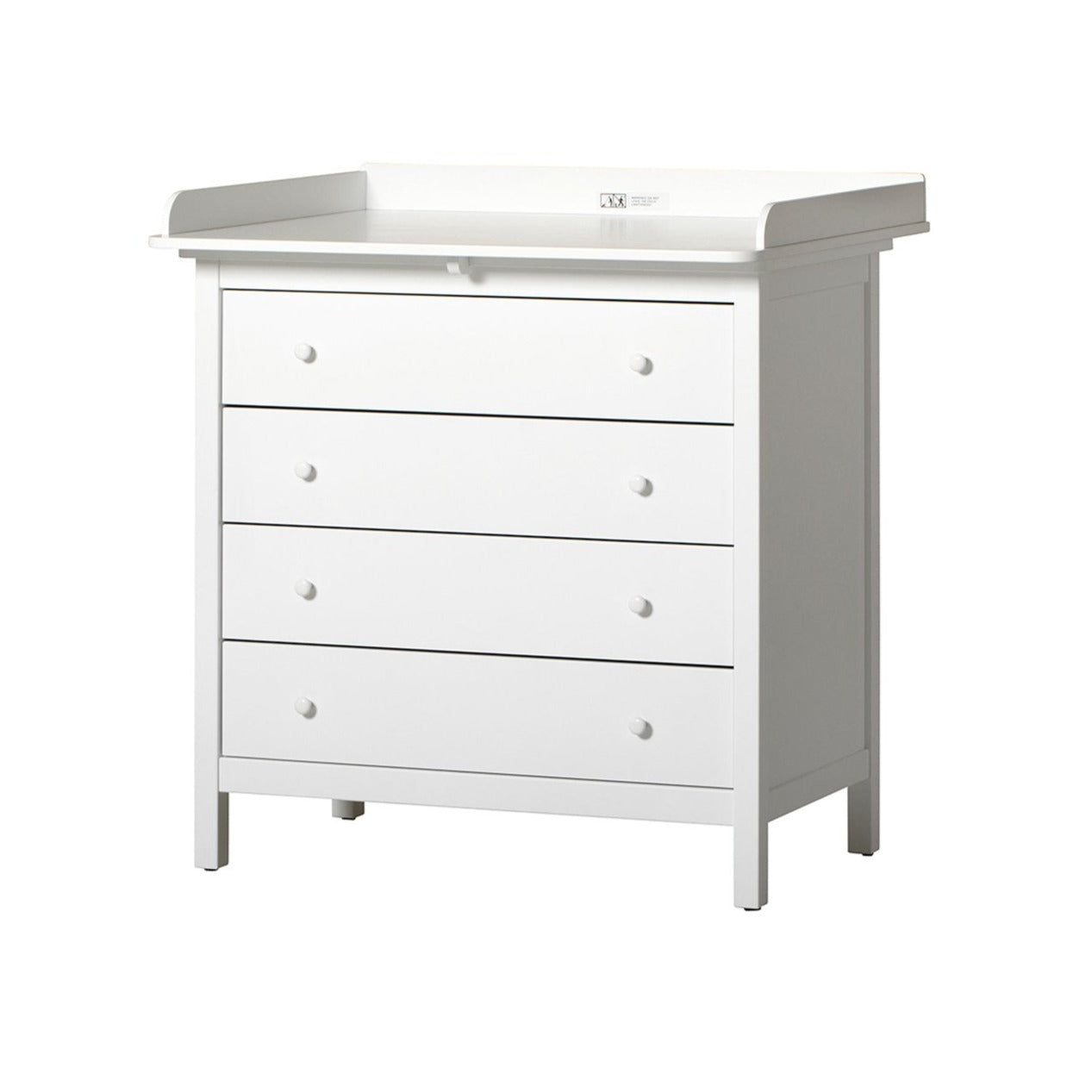 Seaside 4 Drawer Chest of Drawers with Changing Table, White