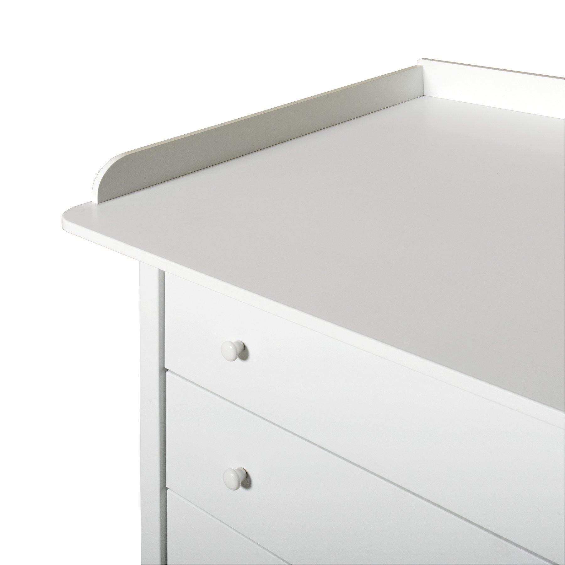 Seaside 4 Drawer Chest of Drawers with Changing Table, White