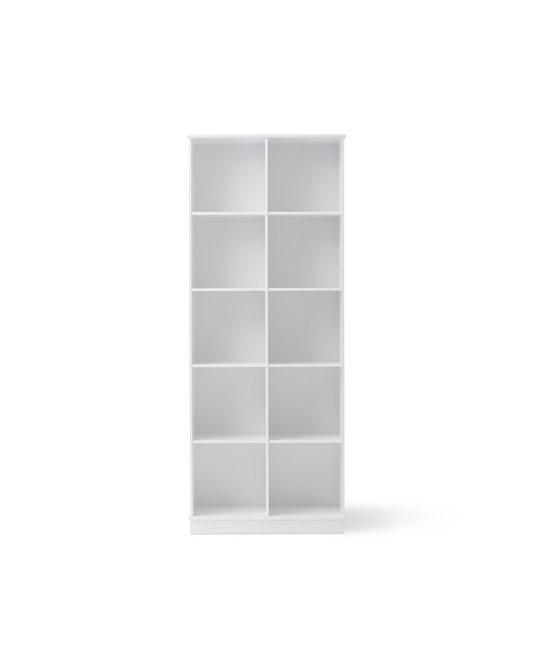 Vertical Wood Bookcase with Base, 2x5
