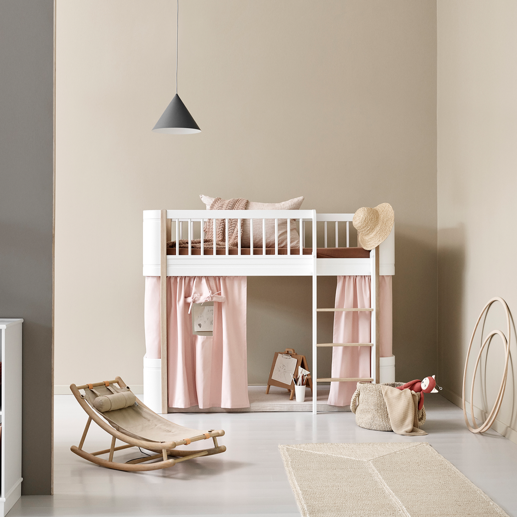 Cama Loft Baixo Wood Mini+, Branco - Maria do Mar