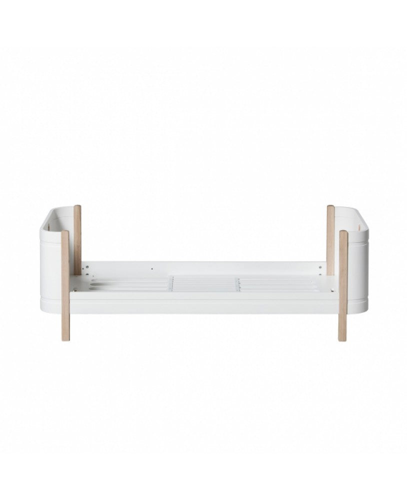 Cama Junior Wood Mini+, Branco e Madeira - Maria do Mar