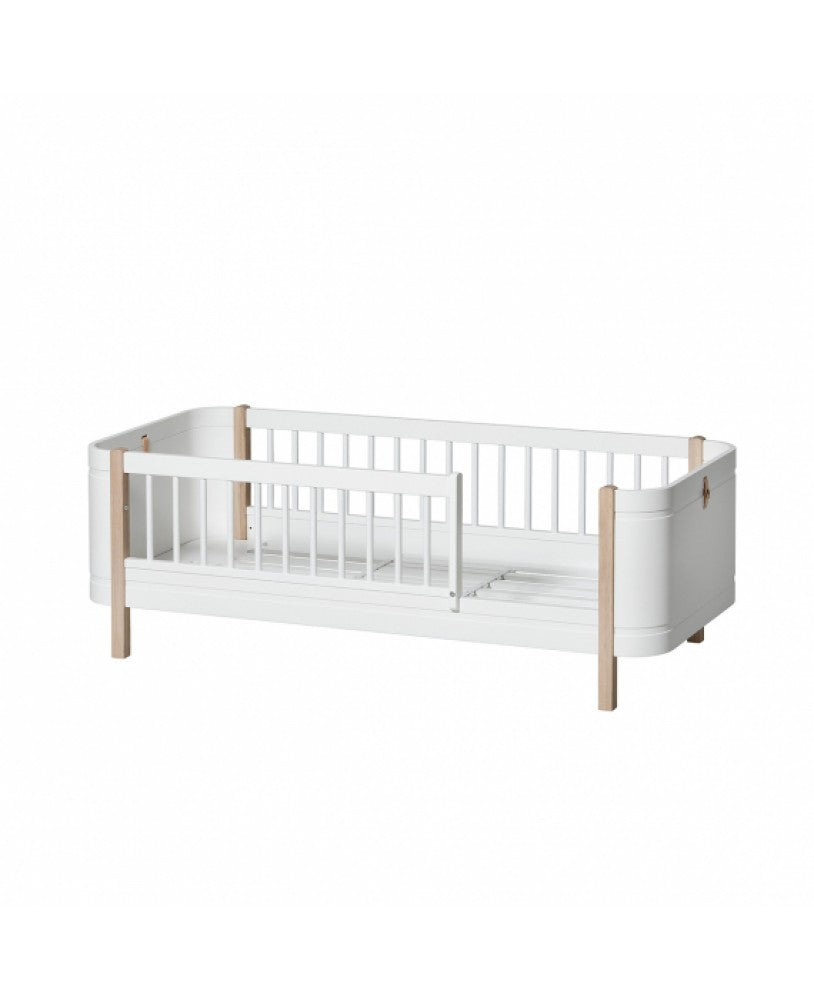 Cama Junior Wood Mini+, Branco e Madeira - Maria do Mar 