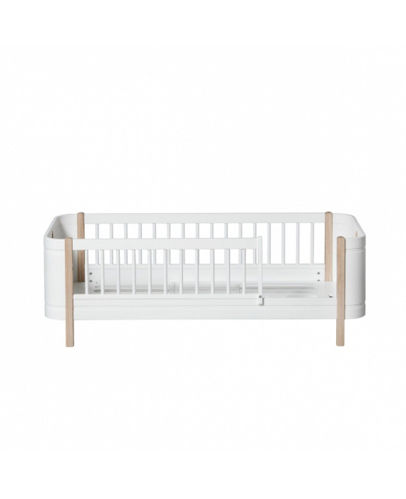 Cama Junior Wood Mini+, Branco e Madeira - Maria do Mar 