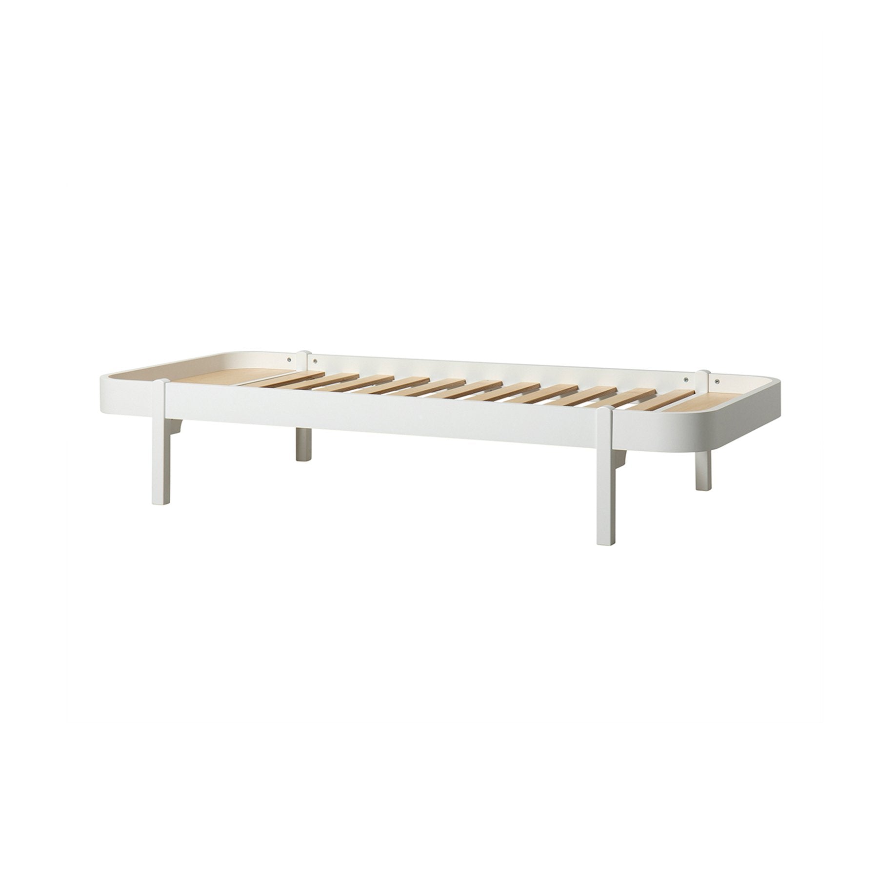 Wood Lounger bed 90x200, White