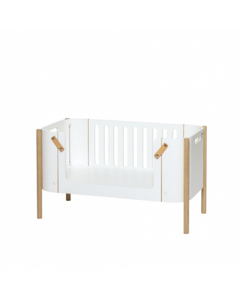 Berço Wood Co-Sleeper, Branco e Madeira - Maria do Mar 