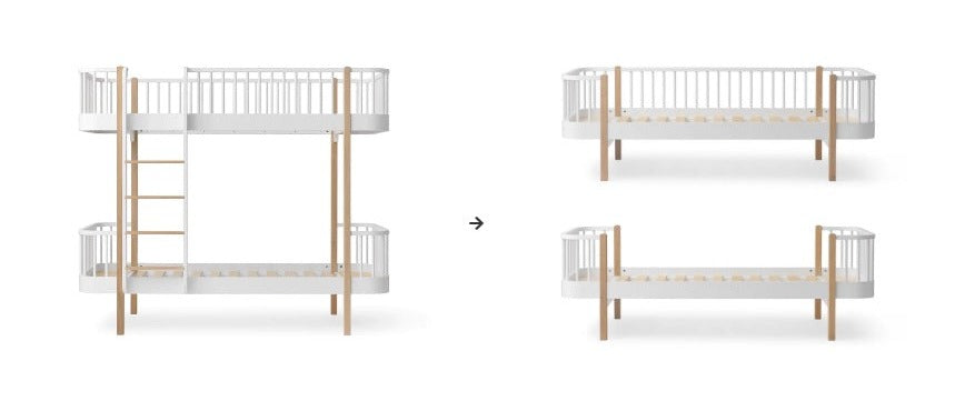 Kit Beliche Original para Cama+Daybed, Branco/Madeira