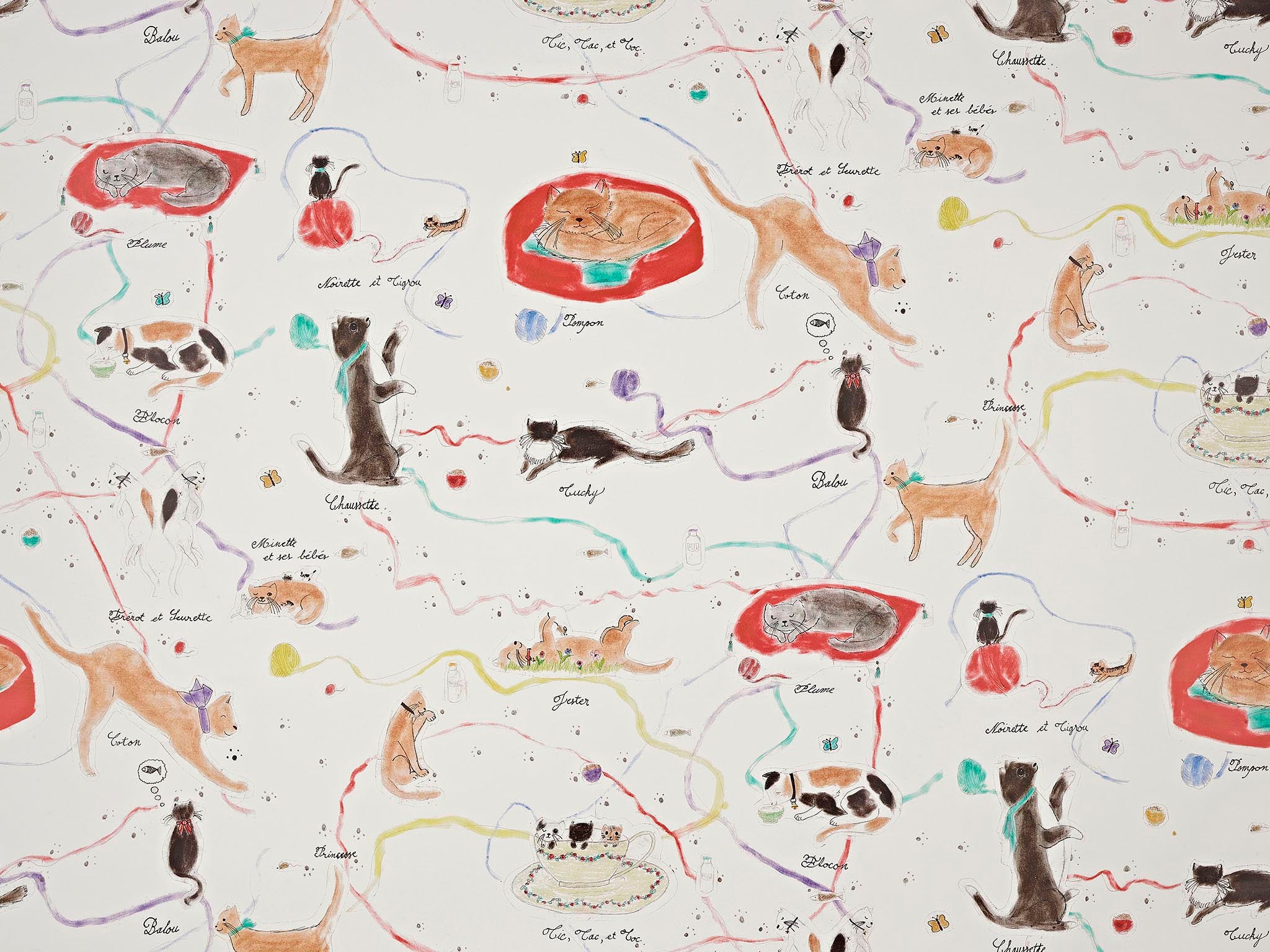 Papel de Parede Les Petits Chats de Colette