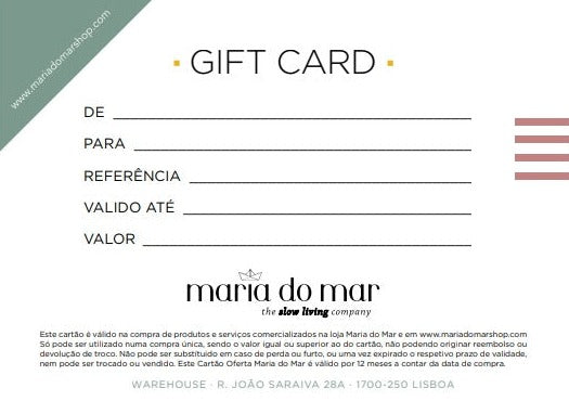 Cartão de Oferta - Maria do Mar