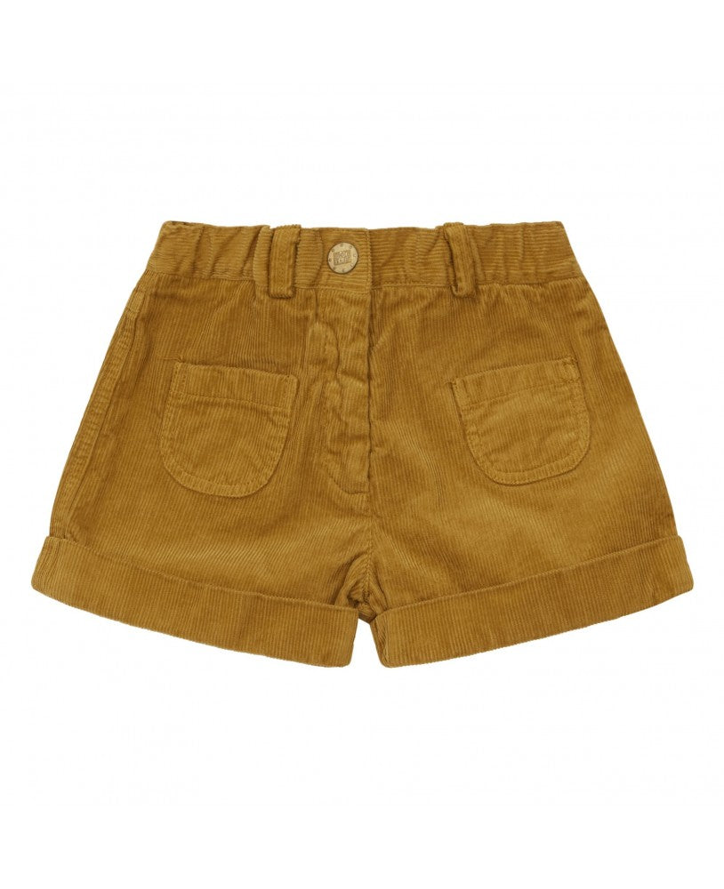 calções criança, ambar \ mostarda , bolsos frontais