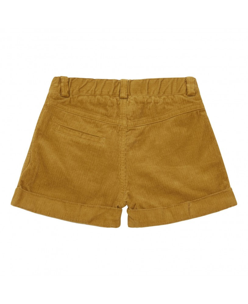 calções criança, ambar \ mostarda , parte de trás, bolso