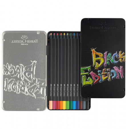 Estojo de Metal Lápis de Cor, Black Edition, Faber Castell