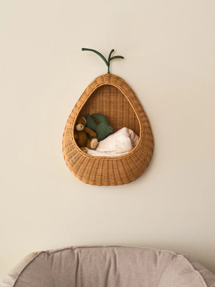 Rattan Wall Bag, Pear