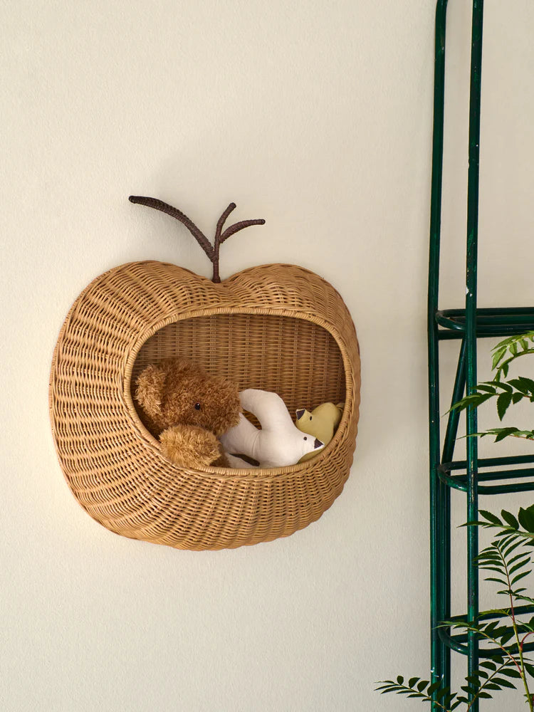 Rattan Wall Bag, Apple