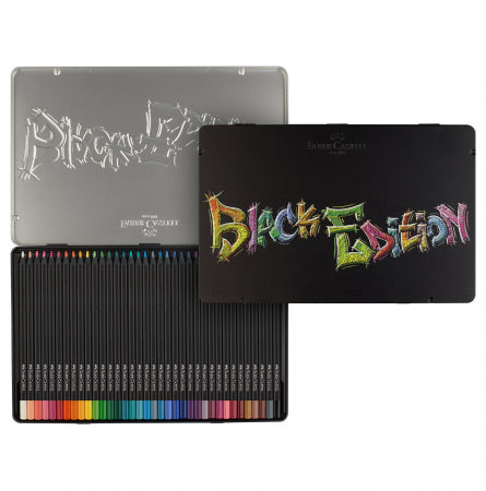 Estojo de Metal Lápis de Cor, Black Edition, Faber Castell