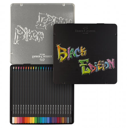 Estojo de Metal Lápis de Cor, Black Edition, Faber Castell