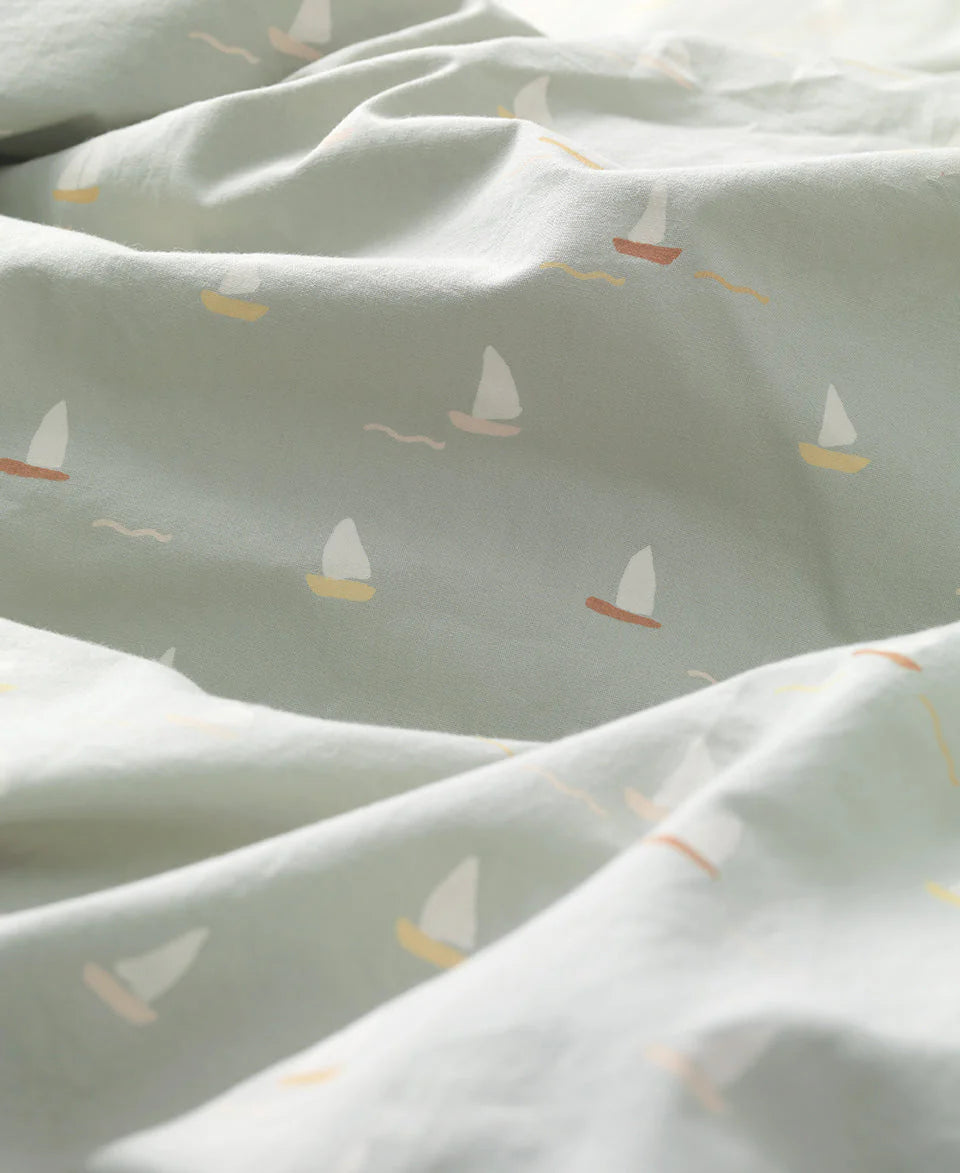 Duvet cover and pillowcase, Sailboats