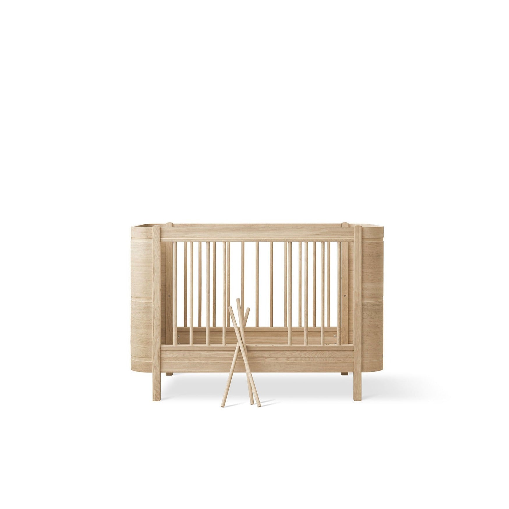 Wood Mini+ Railing Bed, Oak (Excludes kit for 0-9 years)