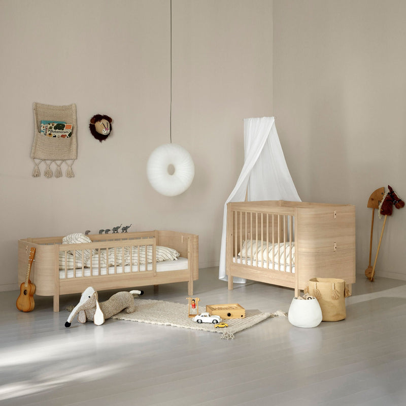 Cama de Grades Wood Mini+, Oak (Inclui kit 0-9 anos)