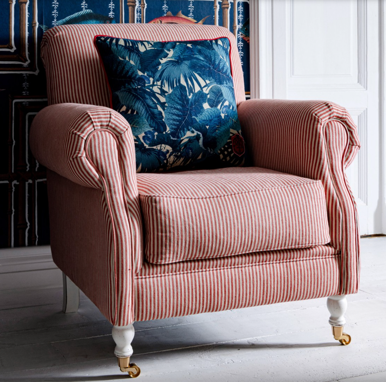 Kingston Chair - Rhubarb Stripes Linen