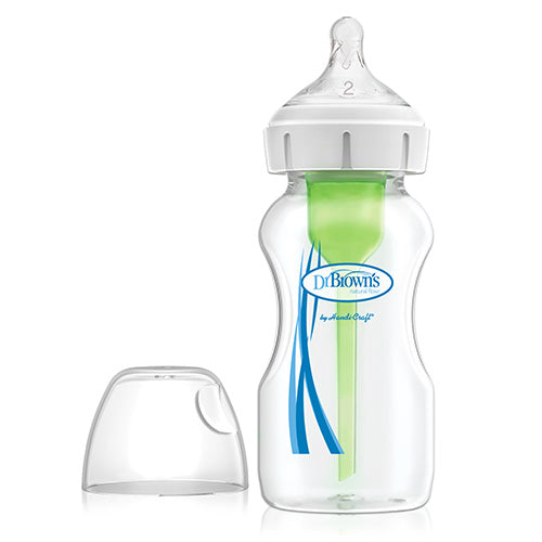 Options+ Wide Mouth Silicone Teat Bottle, Blue
