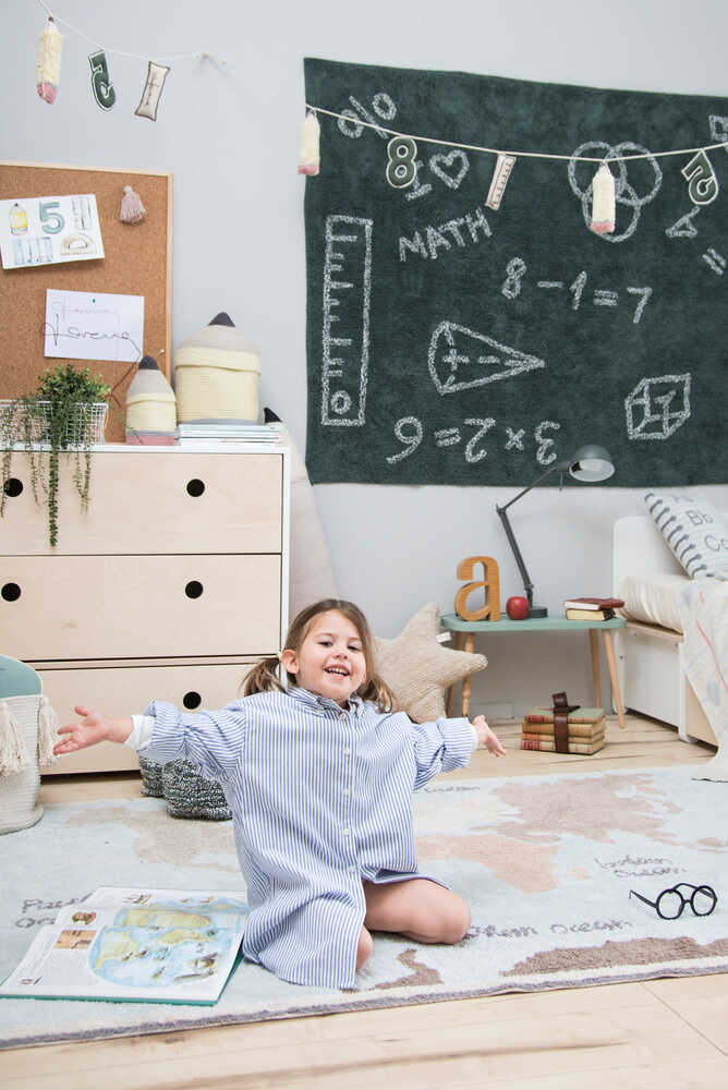 Washable Rug, Vintage Map
