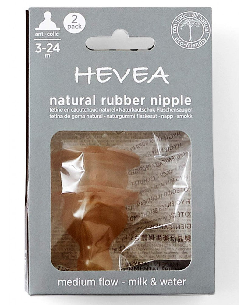 Pack 2 Natural Rubber Teats, 3-24m