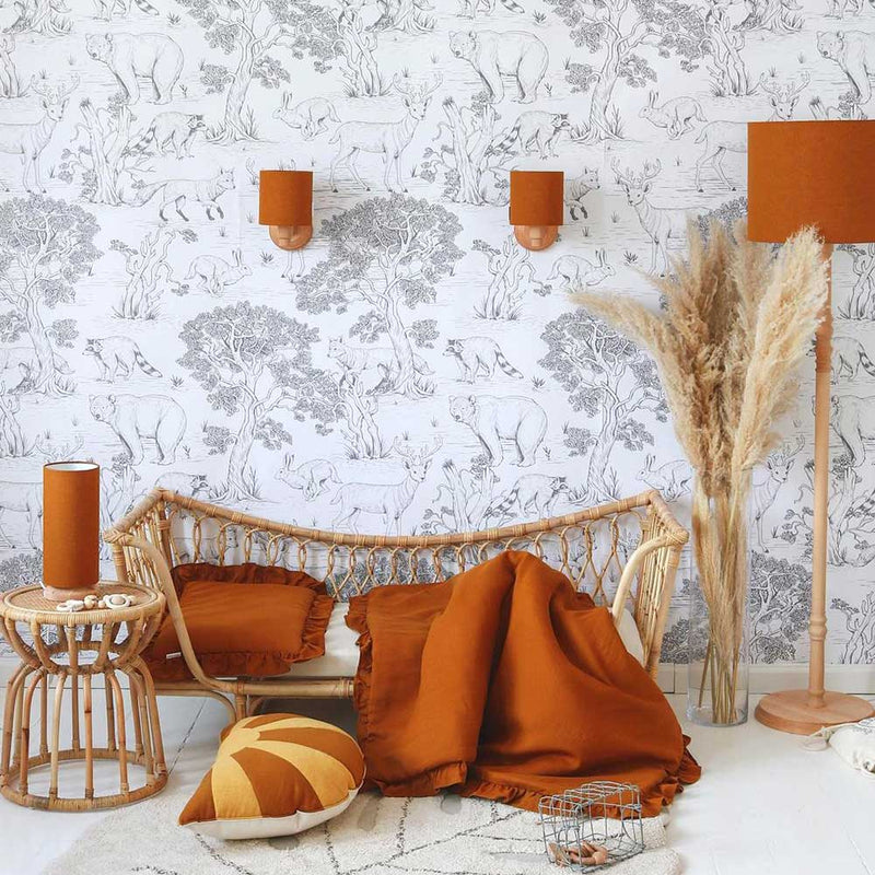 Papel de Parede Animals White