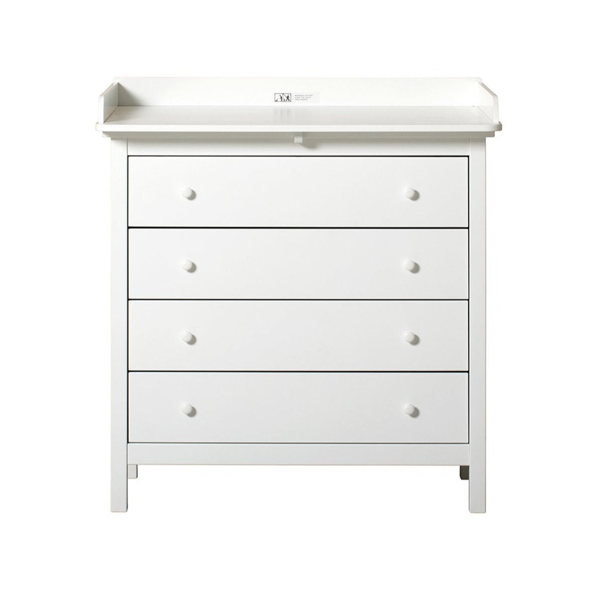 Seaside 4 Drawer Chest of Drawers with Changing Table, White