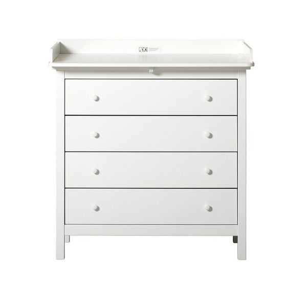 Seaside 4 Drawer Chest of Drawers with Changing Table, White