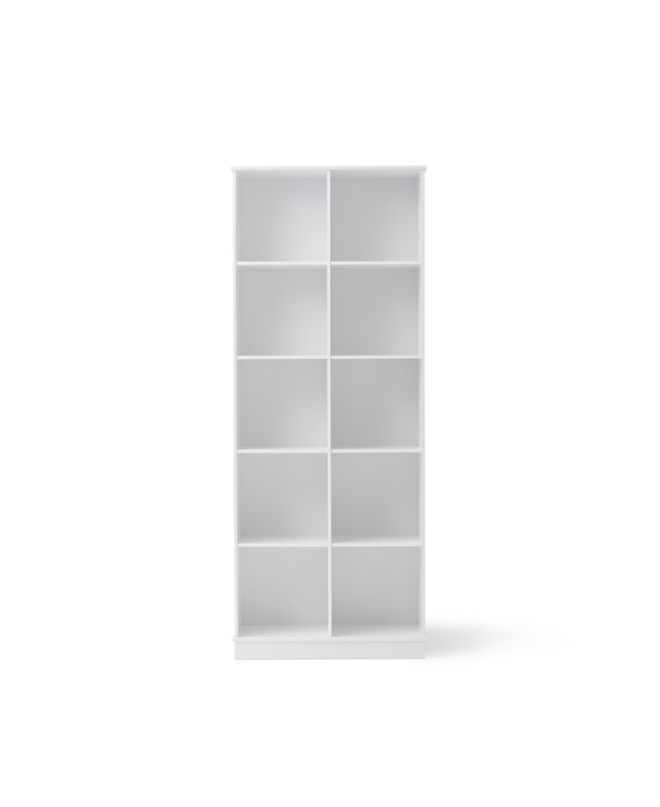 Vertical Wood Bookcase with Base, 2x5