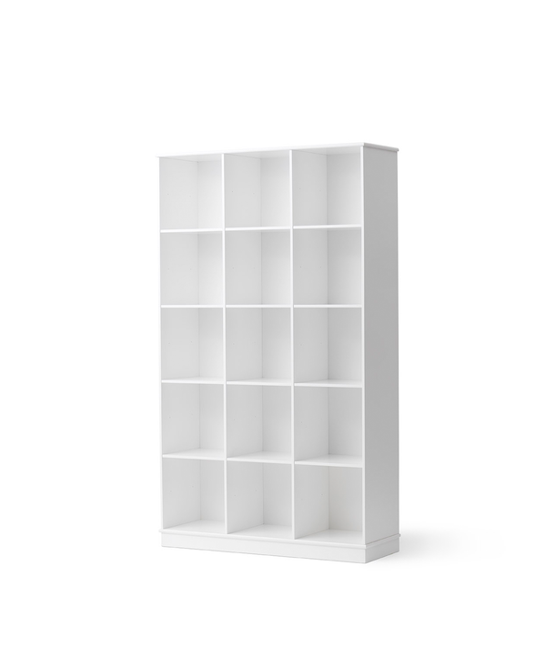 Vertical Wood Bookcase with Base, 3x5