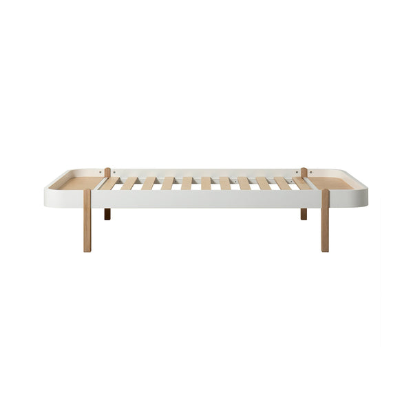 Wood Lounger bed 120x200, White and Wood